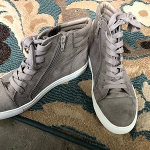 Steve Madden Gray Seude, Perforated Sneakers